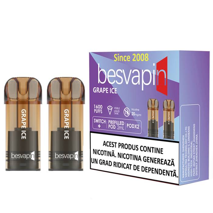 Cartus Besvapin 2x800 pufuri Grape Ice 20 mg.